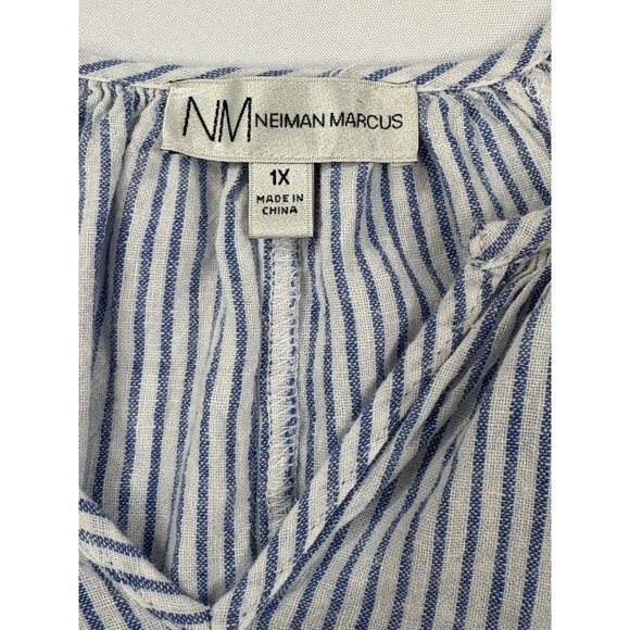 Neiman Marcus Women’s Embroidered Floral Tassels Cotton Blouse Size 1X - Picture 6 of 9